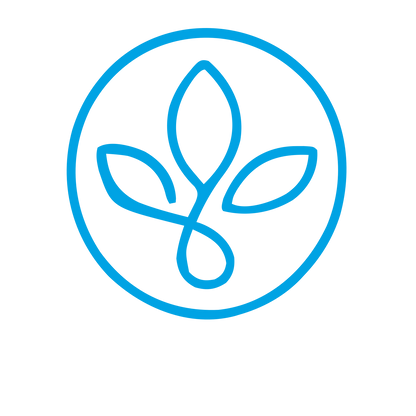 Monoline Plant Leaf Circle Logo #00a3e4