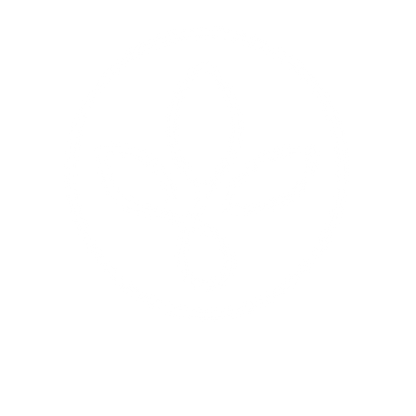 Monoline Plant Leaf Circle Logo #ffffff