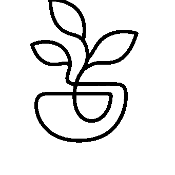 Monoline Potted Plant Logo