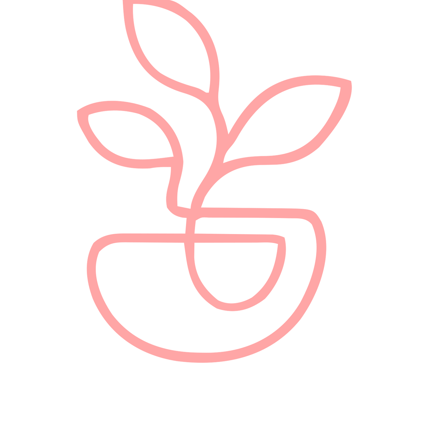 Monoline Potted Plant Logo #ffa6a6