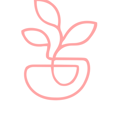 Monoline Potted Plant Logo #ffa6a6