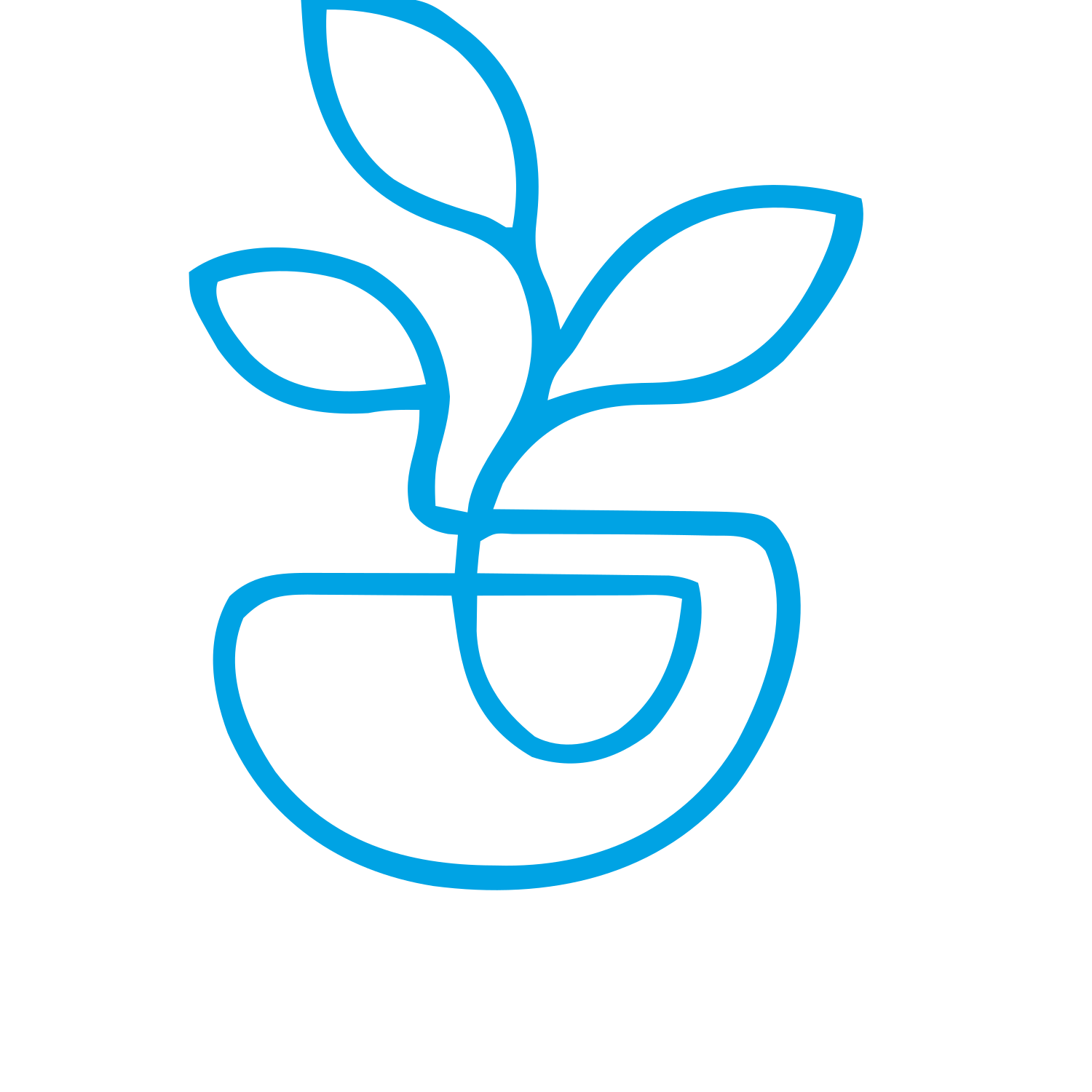 Monoline Potted Plant Logo #00a3e4