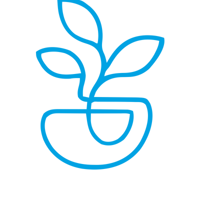 Monoline Potted Plant Logo #00a3e4