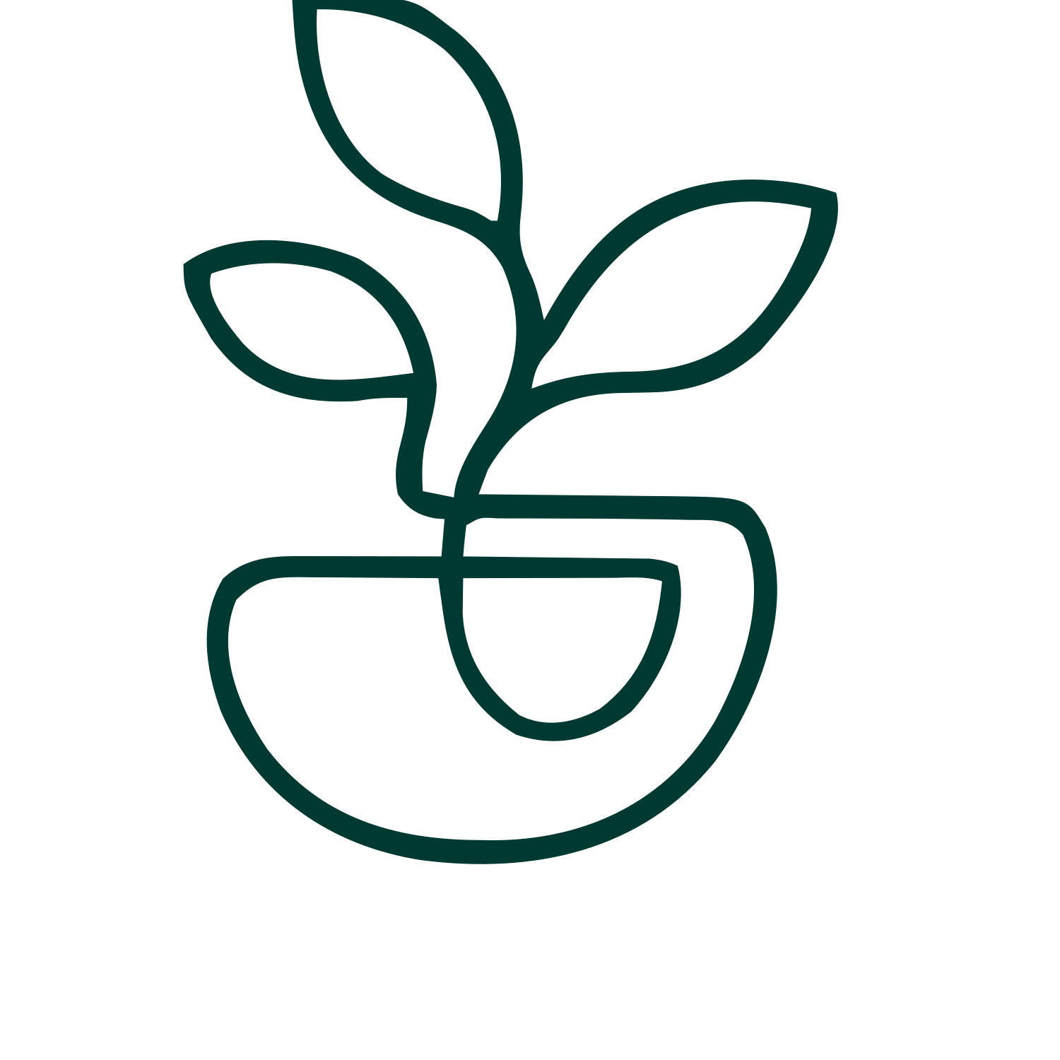 Monoline Potted Plant Logo #003932