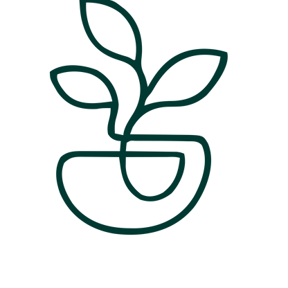 Monoline Potted Plant Logo #003932