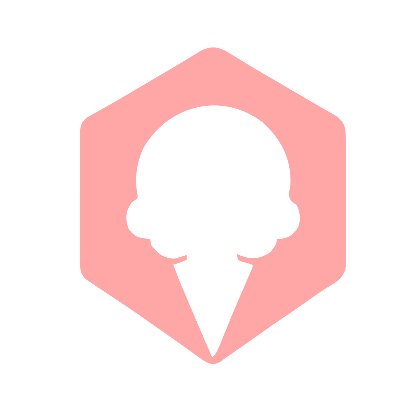 Ice Cream Hexagon Logo #ffa6a6