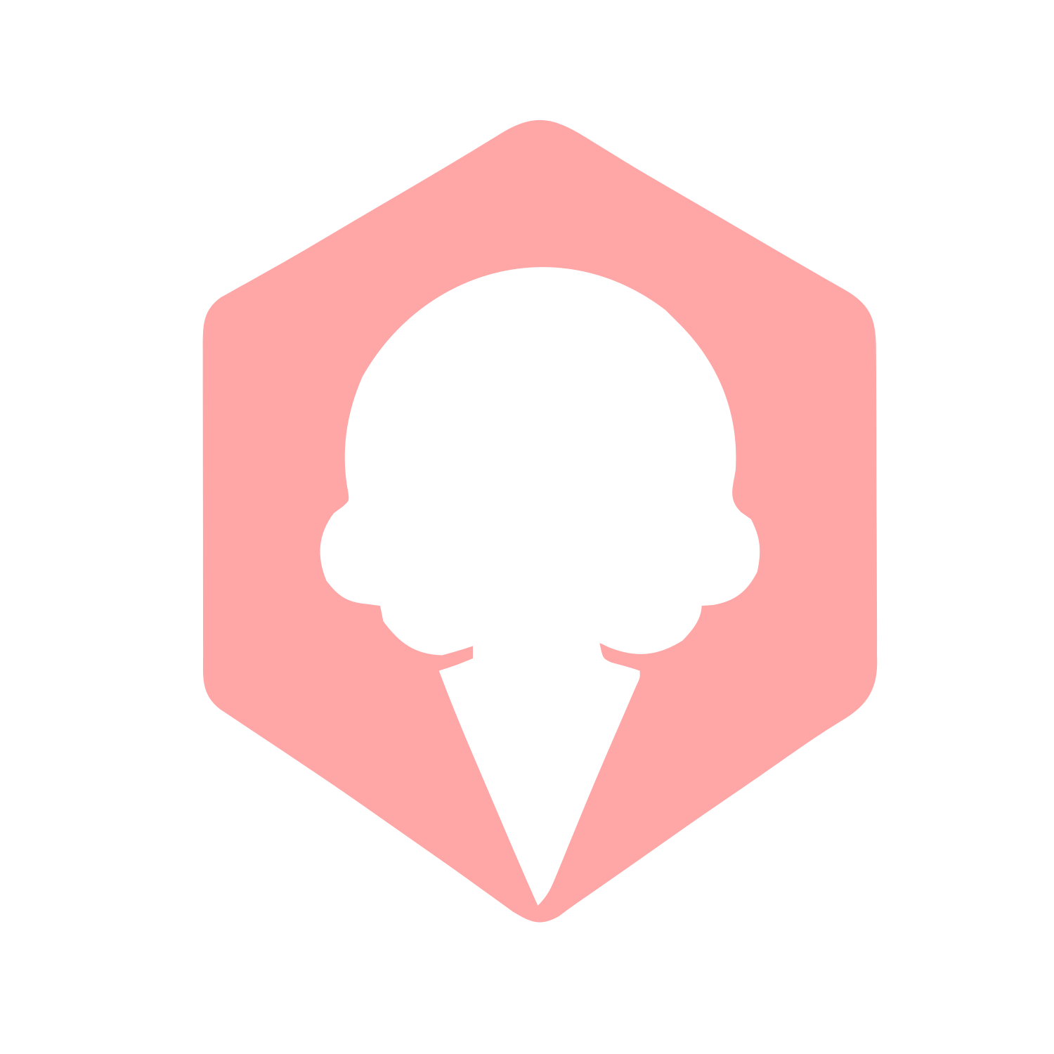 Ice Cream Hexagon Logo #ffa6a6