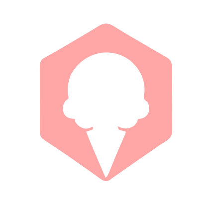 Ice Cream Hexagon Logo #ffa6a6