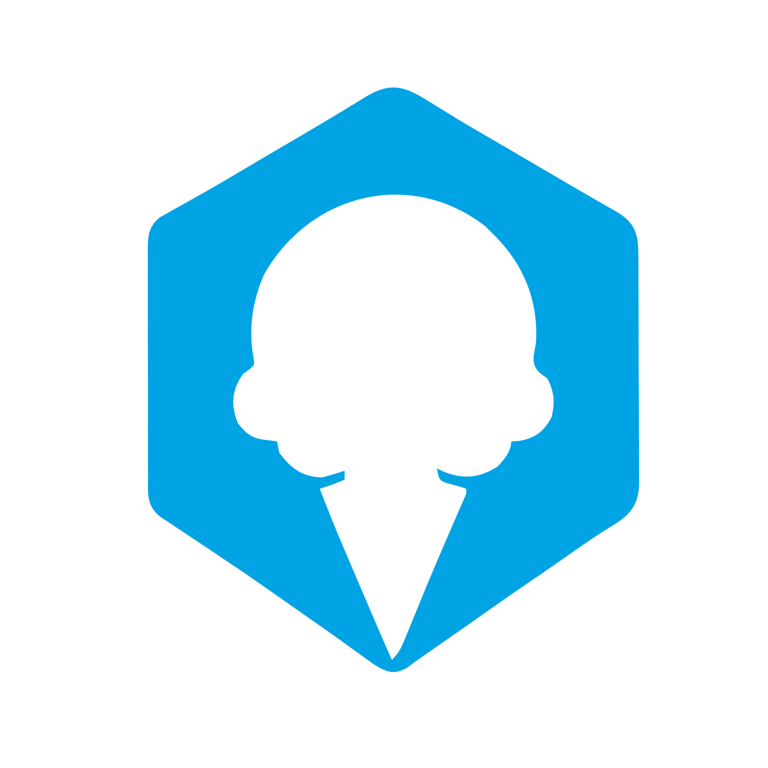 Ice Cream Hexagon Logo #00a3e4
