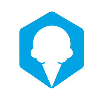 Ice Cream Hexagon Logo #00a3e4