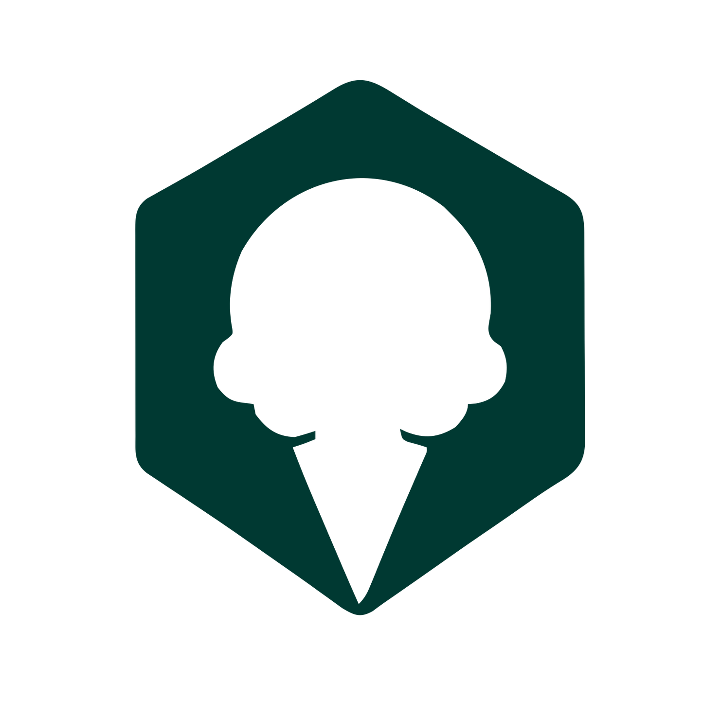Ice Cream Hexagon Logo #003932