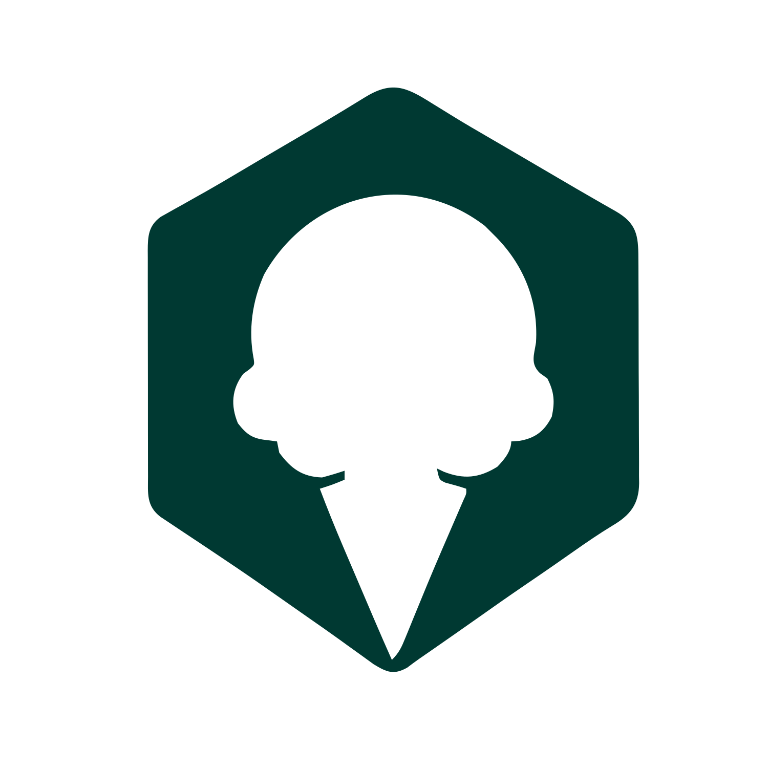 Ice Cream Hexagon Logo #003932