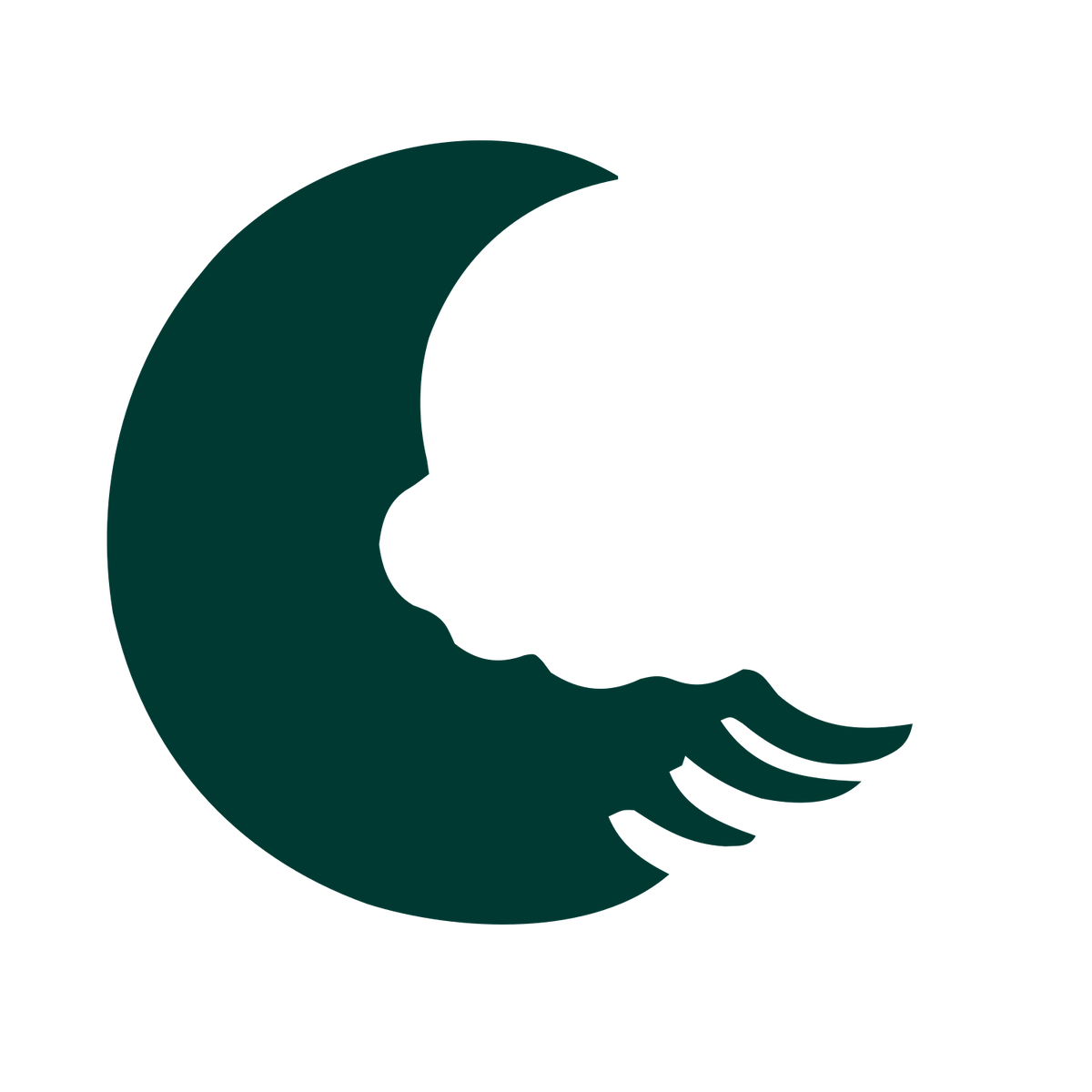Moon Cloud Scoop Logo #003932