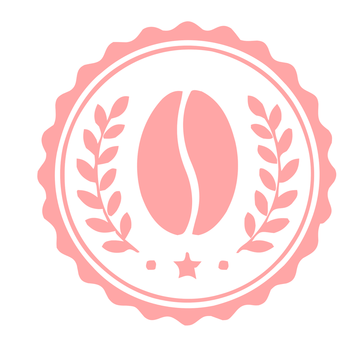 Coffee Bean Stamp Badge Logo #ffa6a6