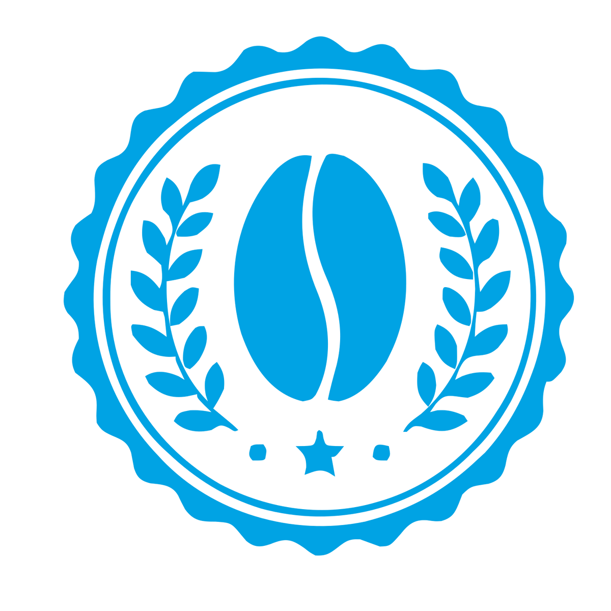 Coffee Bean Stamp Badge Logo #00a3e4