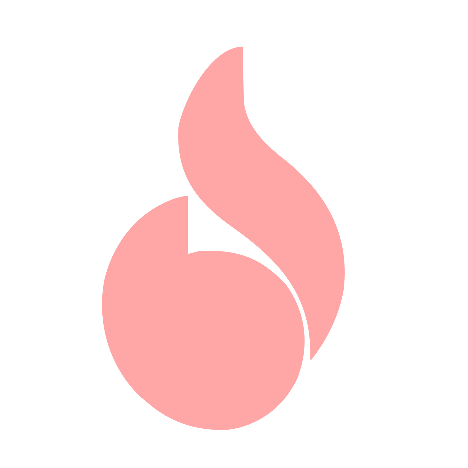 Bauhaus Flame Drop Logo #ffa6a6