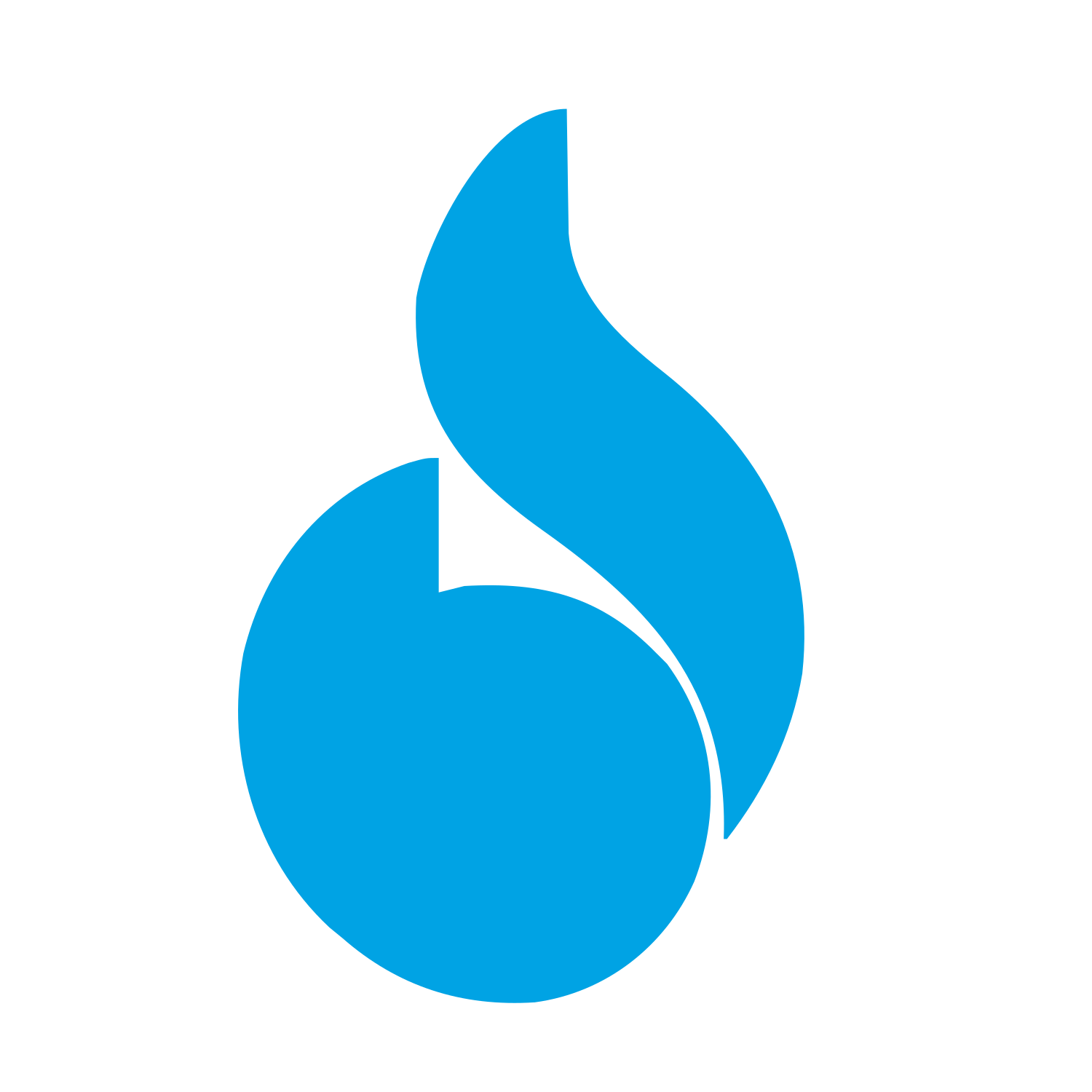 Bauhaus Flame Drop Logo #00a3e4