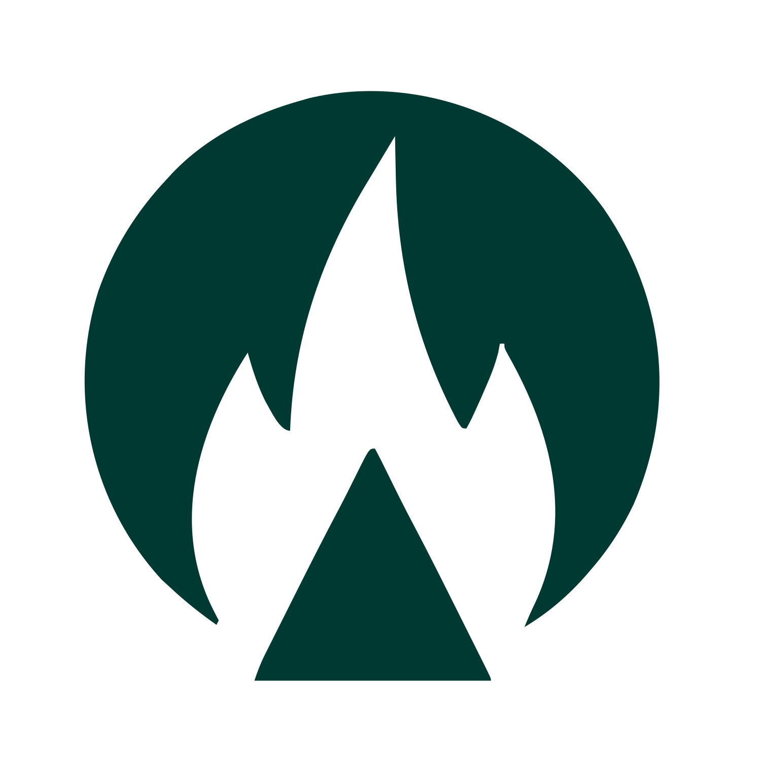Bauhaus Fire Circle Logo #003932