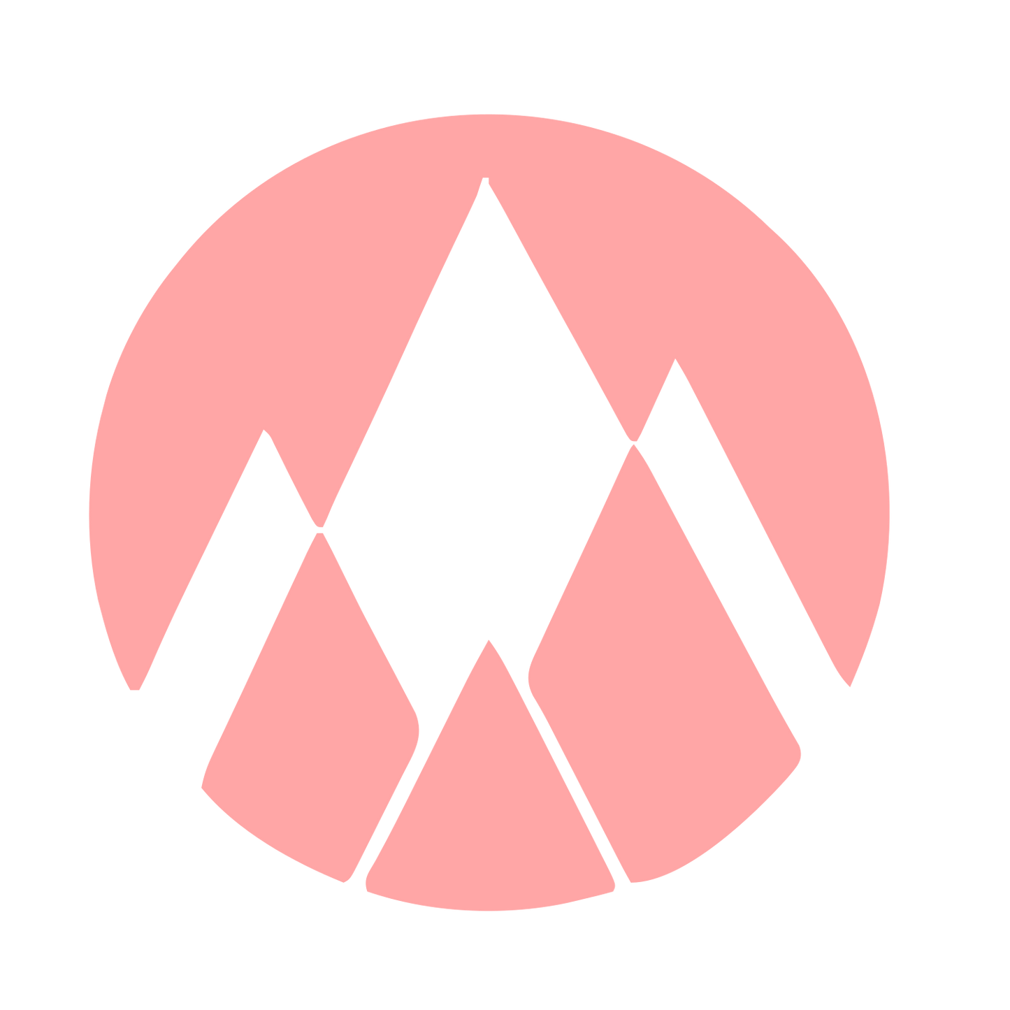 Mountain Peaks Circle Logo #ffa6a6