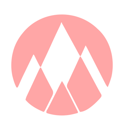 Mountain Peaks Circle Logo #ffa6a6