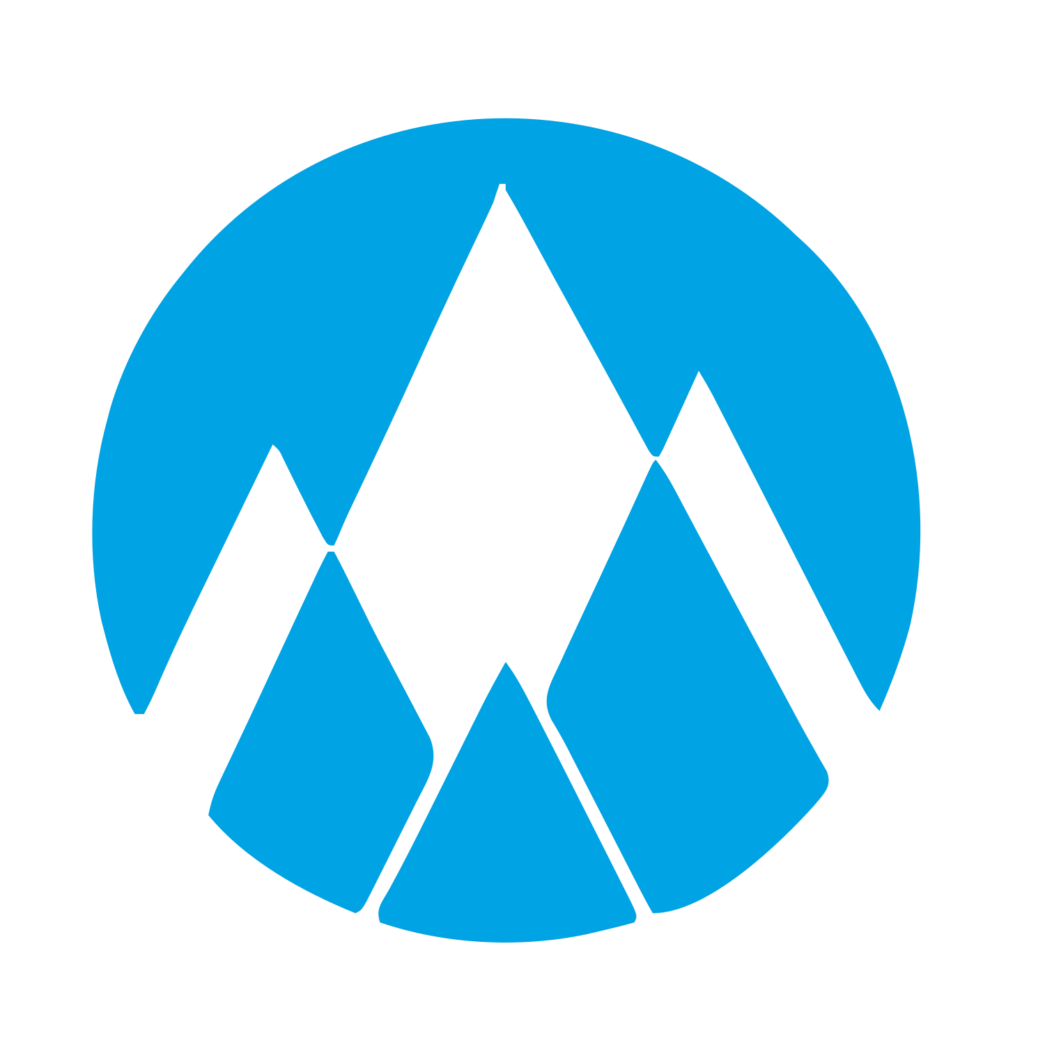 Mountain Peaks Circle Logo #00a3e4