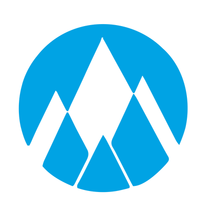 Mountain Peaks Circle Logo #00a3e4