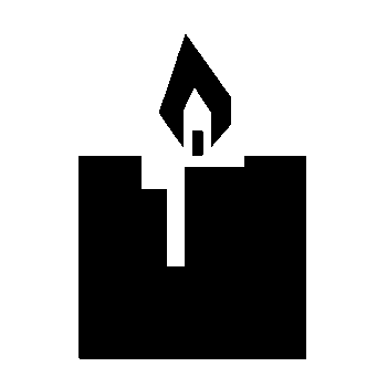 Brutalist Candle Flame Logo