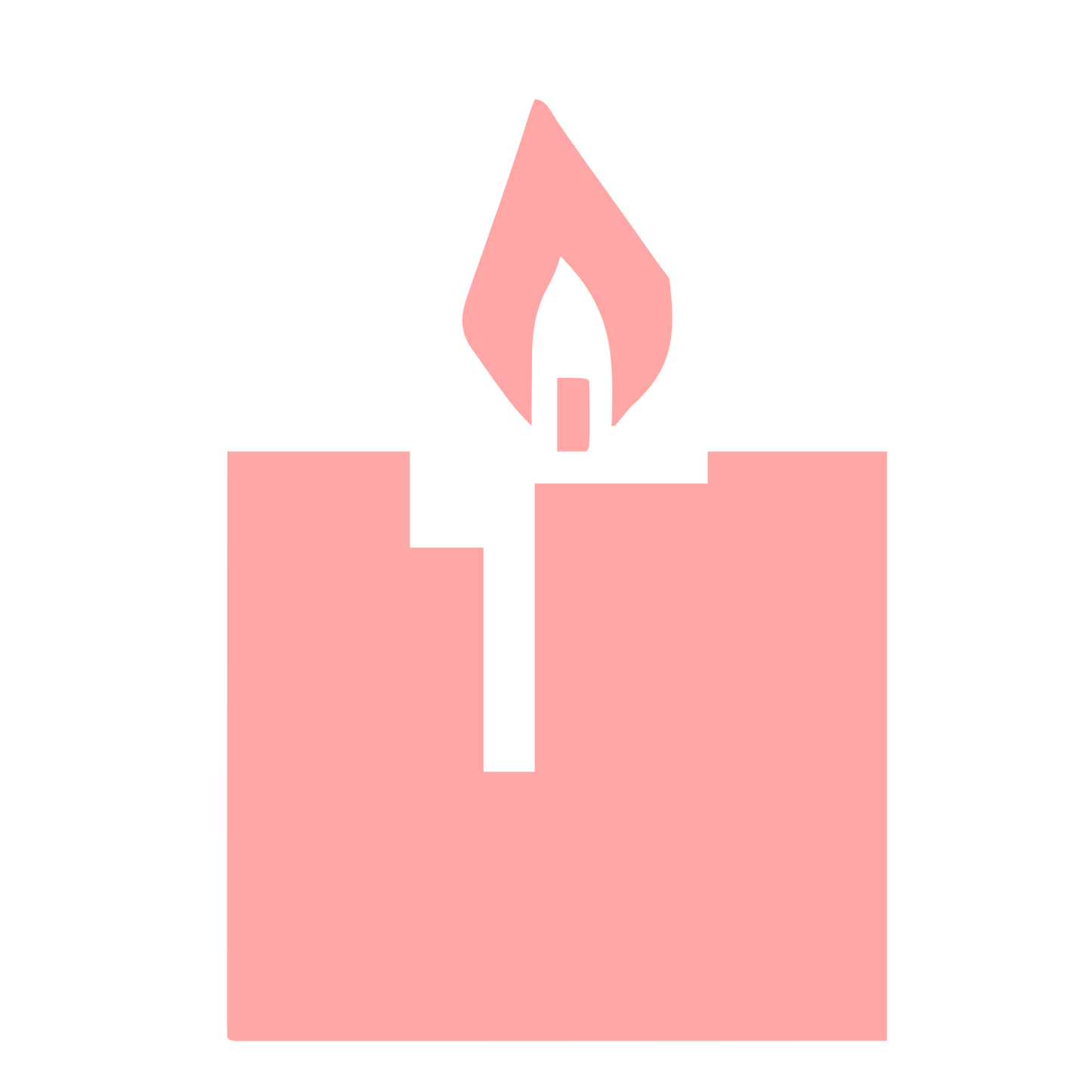 Brutalist Candle Flame Logo #ffa6a6