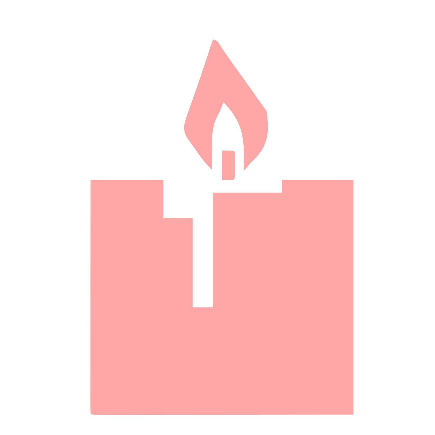 Brutalist Candle Flame Logo #ffa6a6