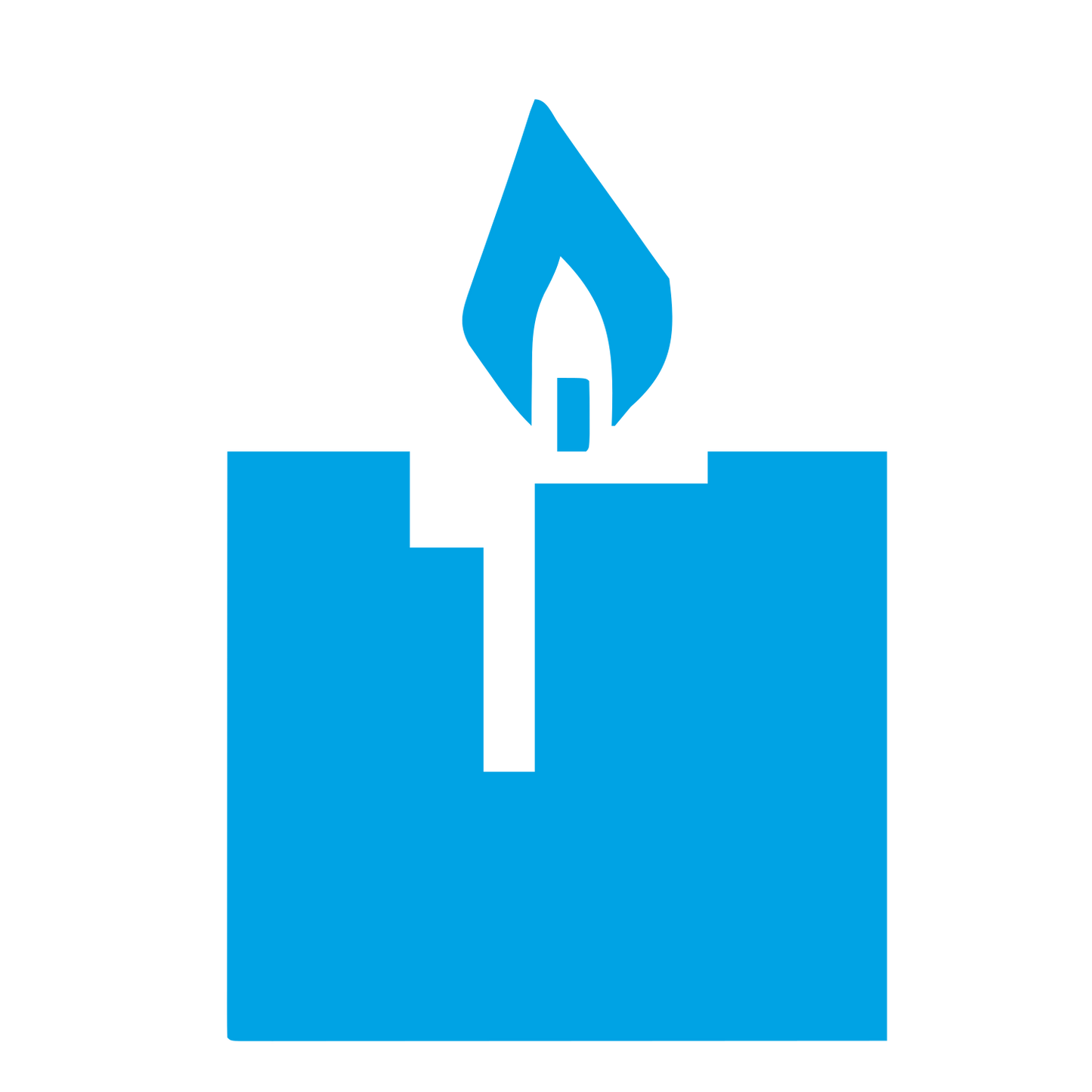 Brutalist Candle Flame Logo #00a3e4