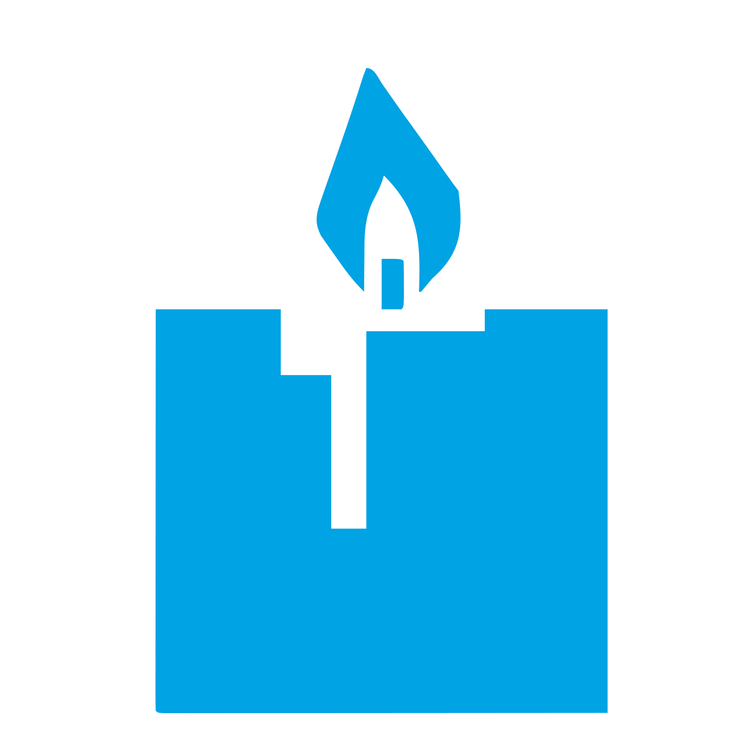 Brutalist Candle Flame Logo #00a3e4
