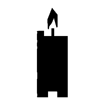 Brutalist Candle Flame Logo