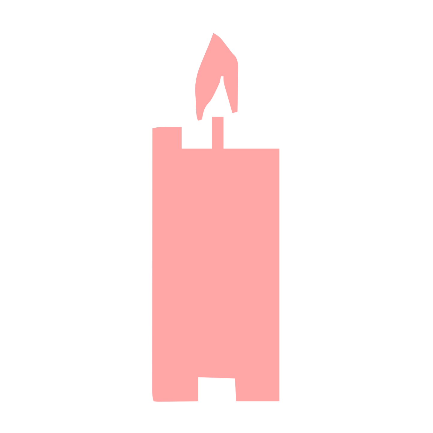 Brutalist Candle Flame Logo #ffa6a6