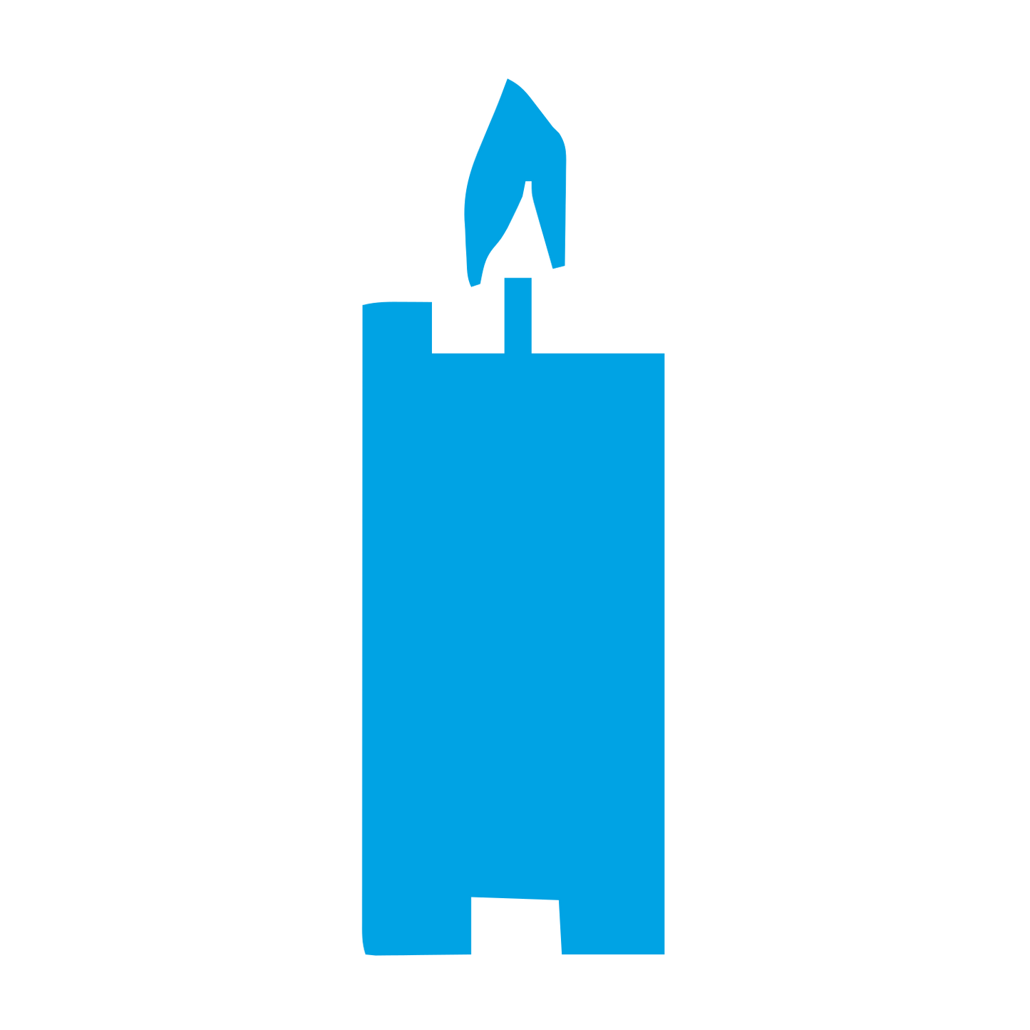 Brutalist Candle Flame Logo #00a3e4