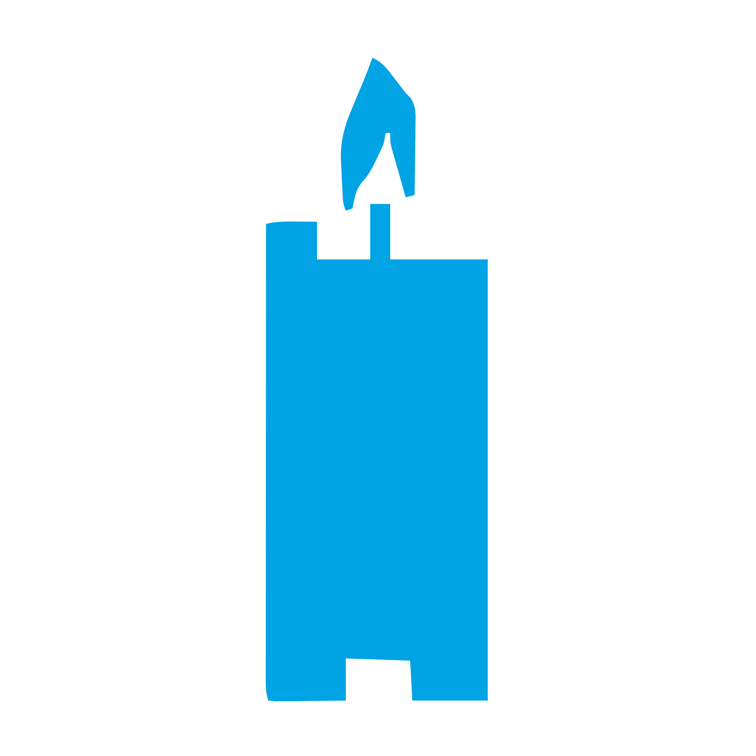 Brutalist Candle Flame Logo #00a3e4