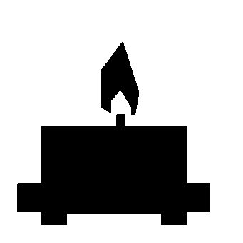 Brutalist Candle Flame Logo