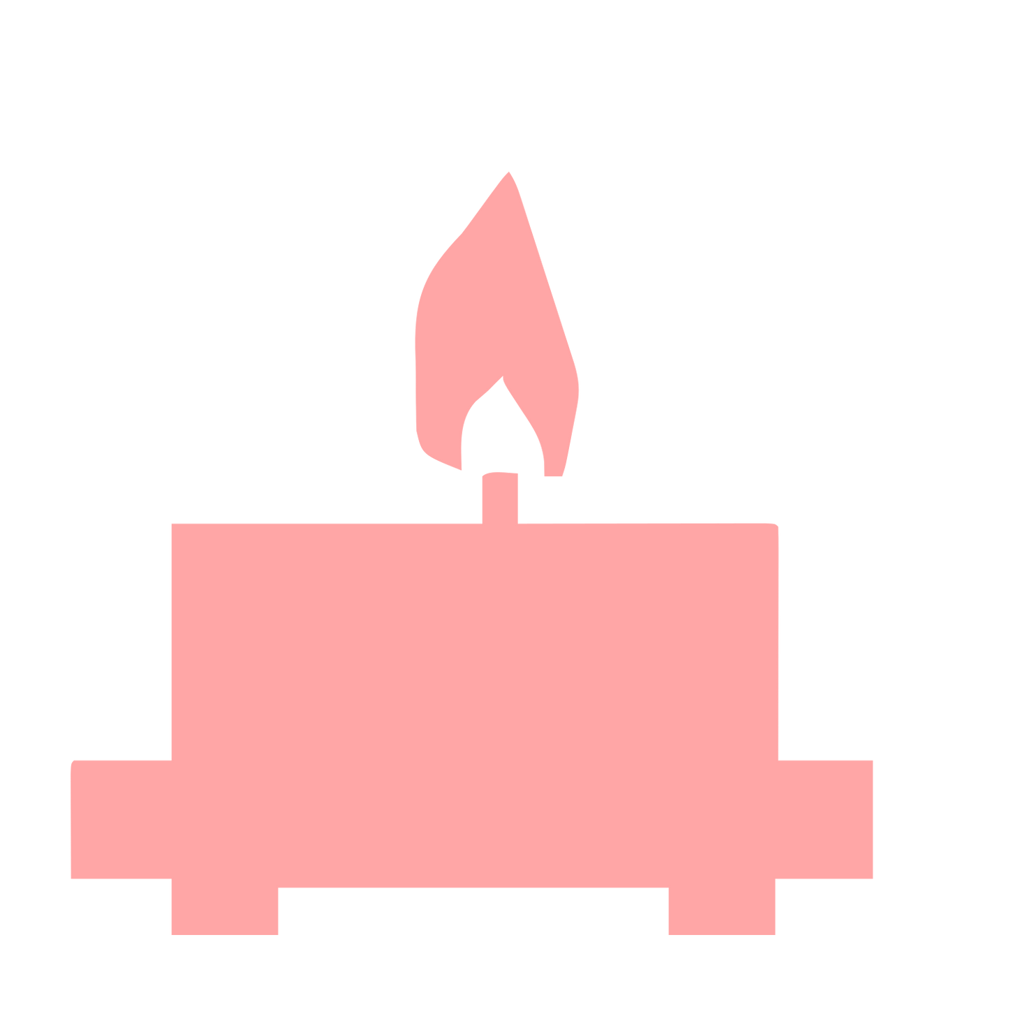 Brutalist Candle Flame Logo #ffa6a6