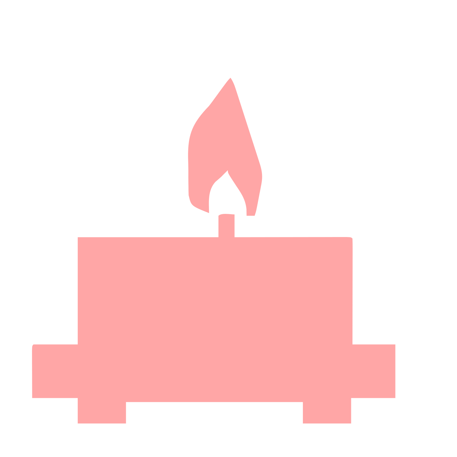 Brutalist Candle Flame Logo #ffa6a6