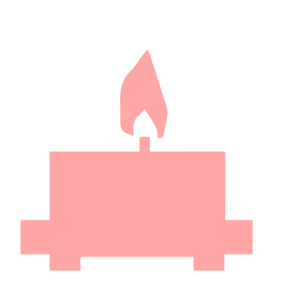 Brutalist Candle Flame Logo #ffa6a6