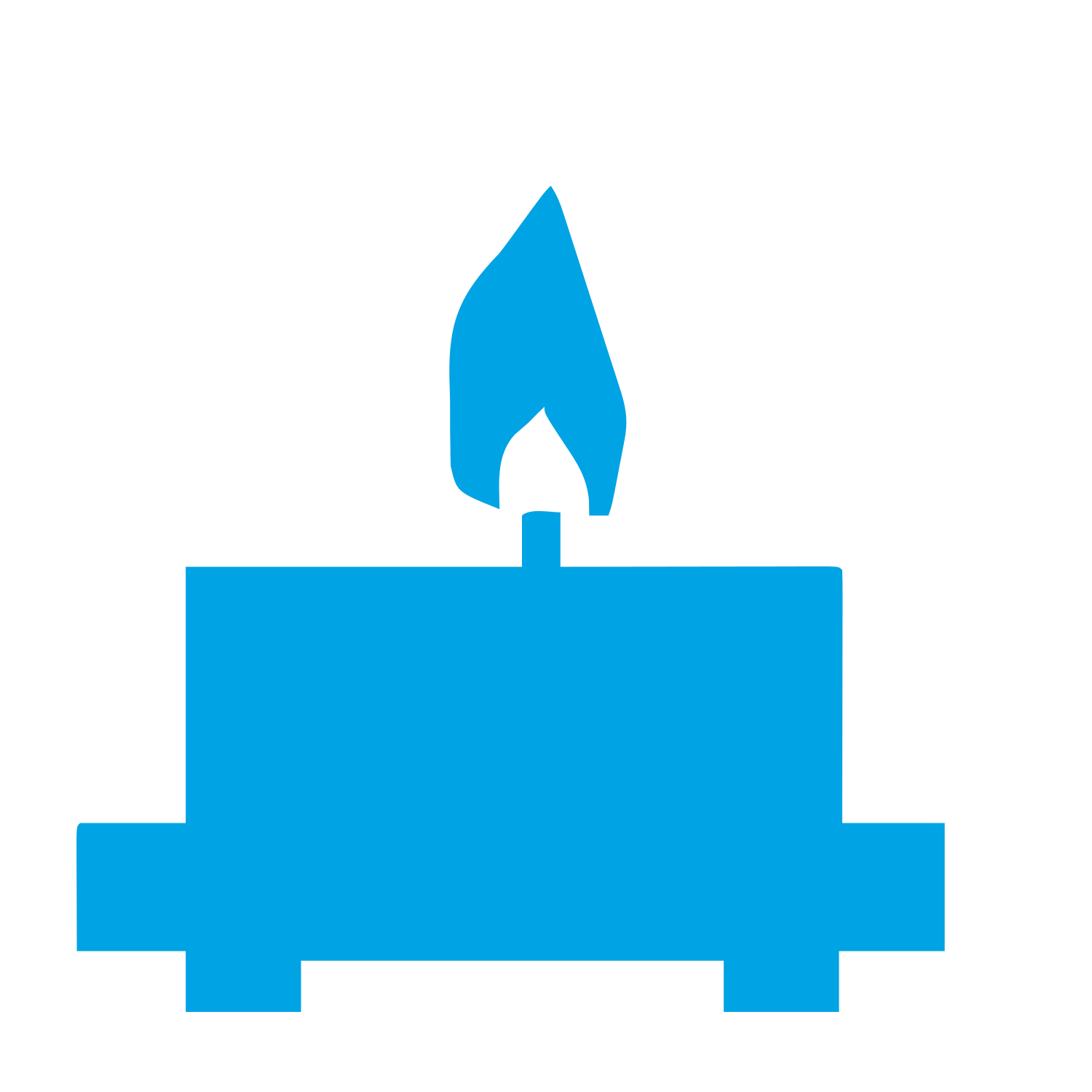 Brutalist Candle Flame Logo #00a3e4