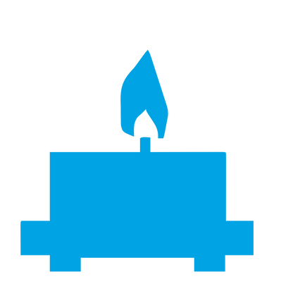 Brutalist Candle Flame Logo #00a3e4