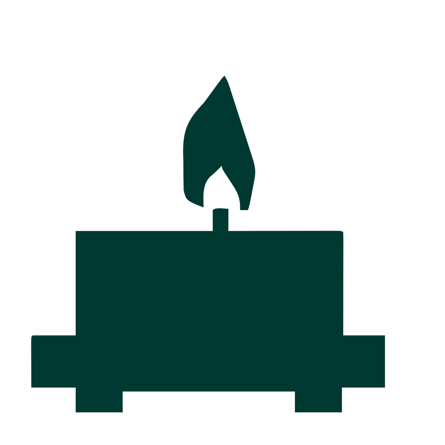 Brutalist Candle Flame Logo #003932