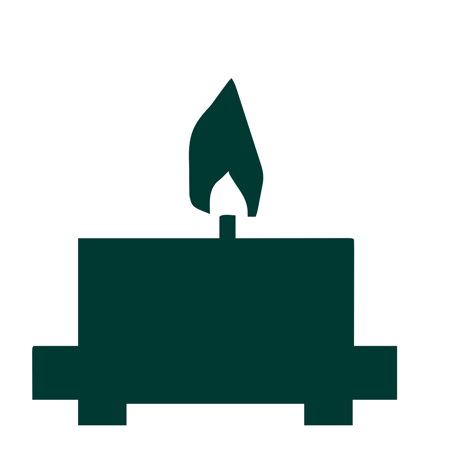 Brutalist Candle Flame Logo #003932