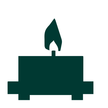 Brutalist Candle Flame Logo #003932
