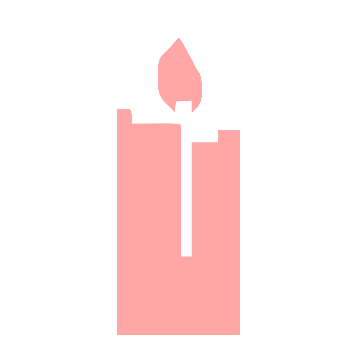 Brutalist Candle Cross Logo #ffa6a6