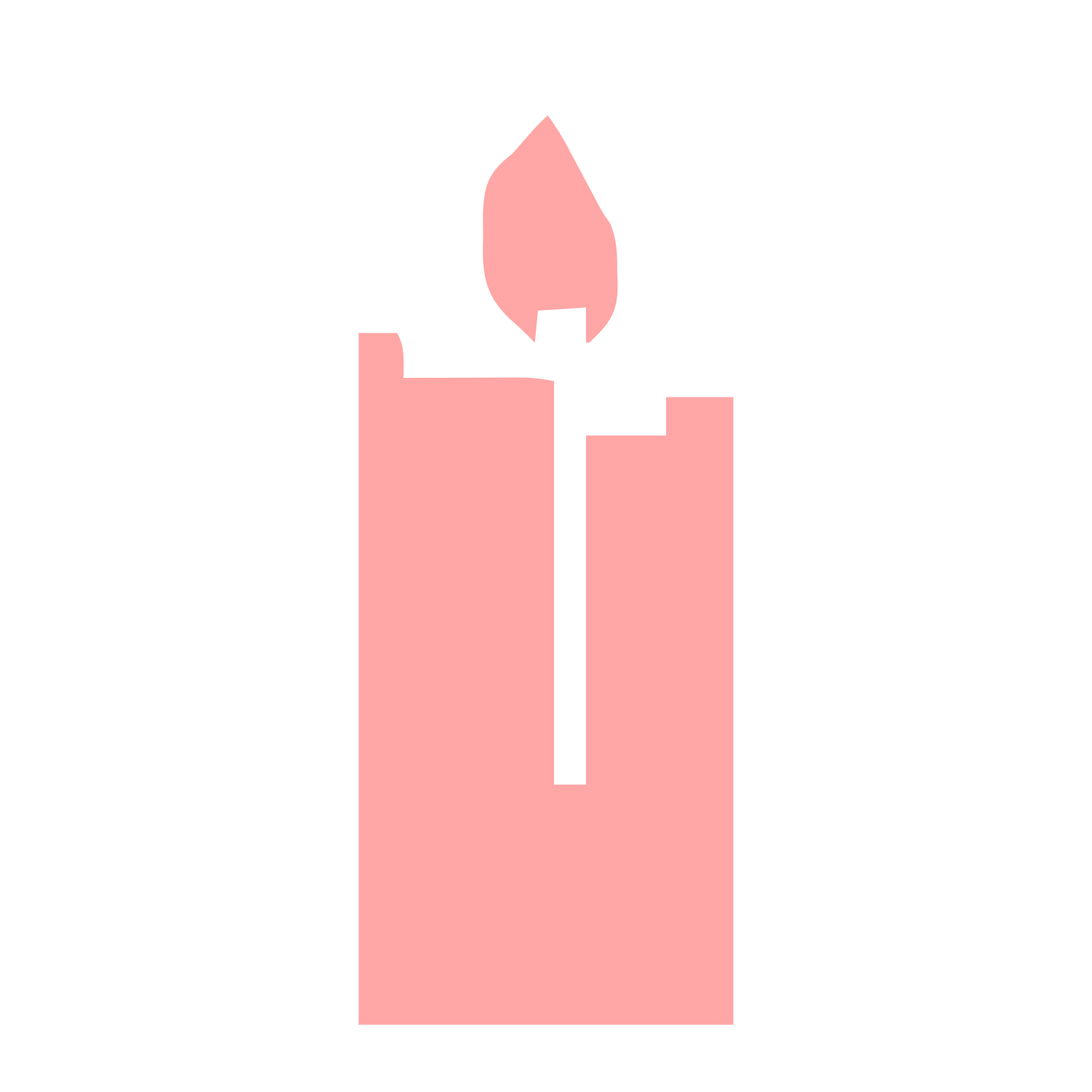 Brutalist Candle Cross Logo #ffa6a6