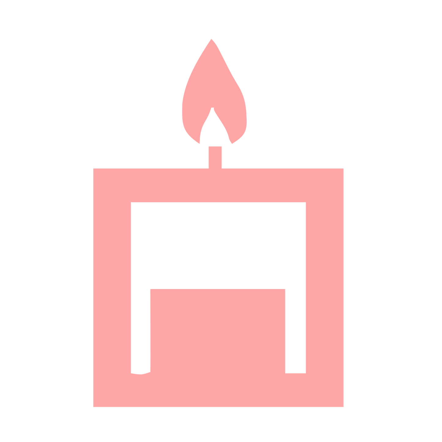 Brutalist Candle Block Logo #ffa6a6