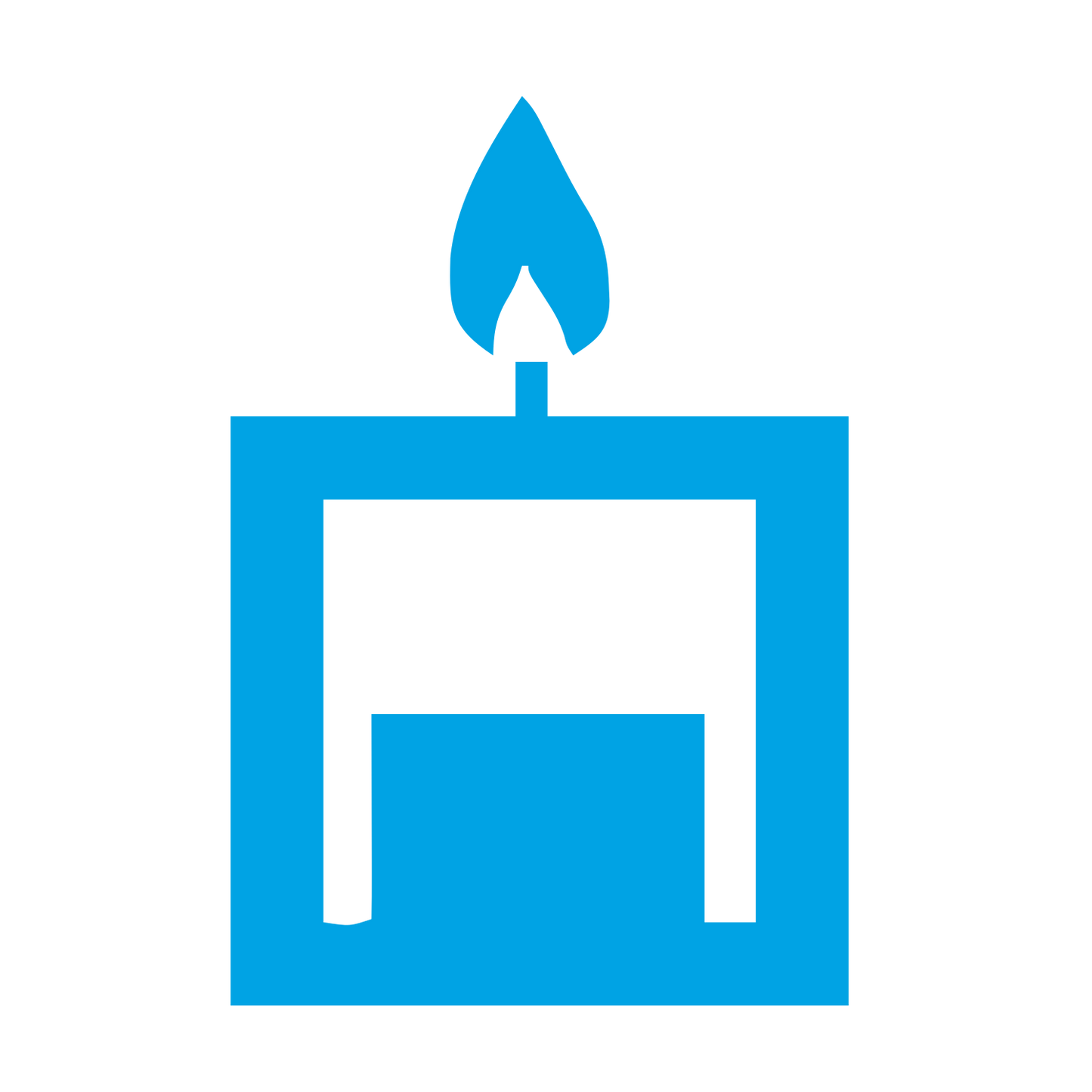 Brutalist Candle Block Logo #00a3e4
