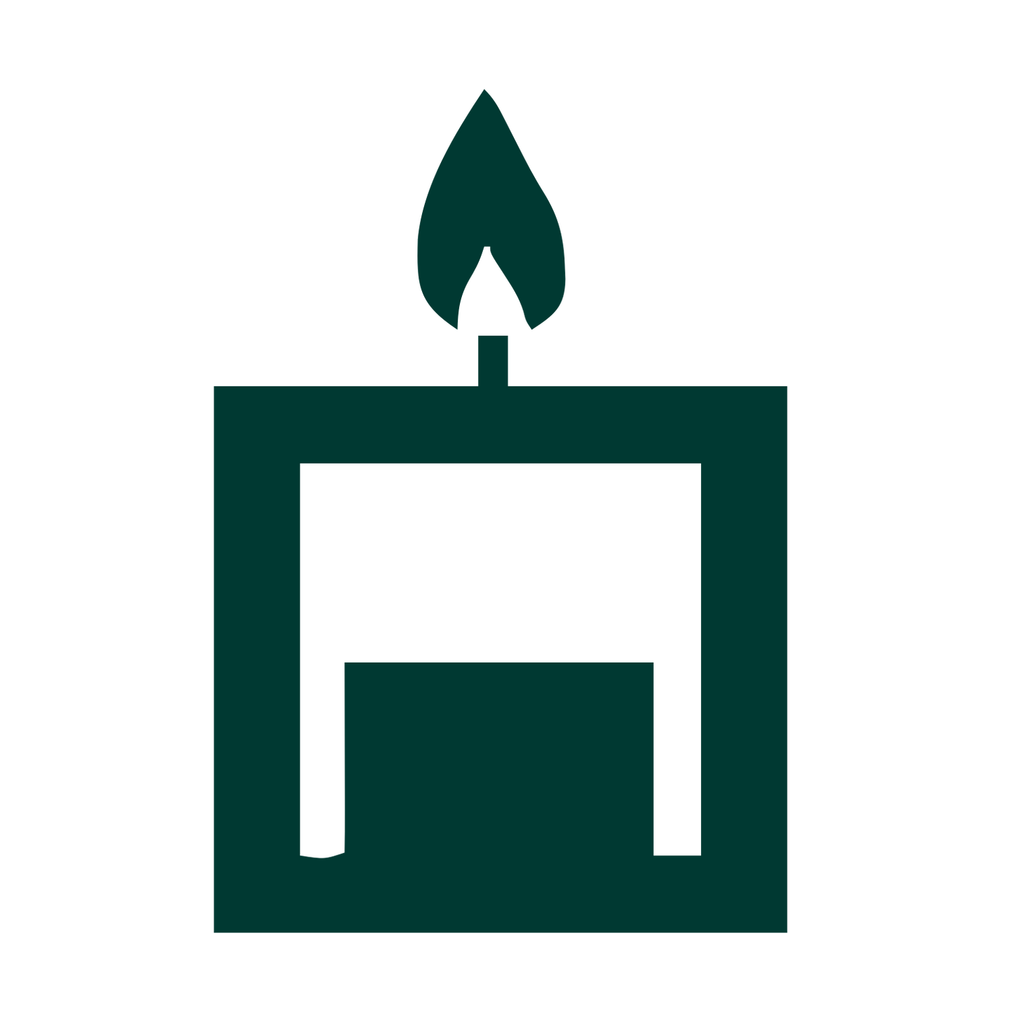 Brutalist Candle Block Logo #003932