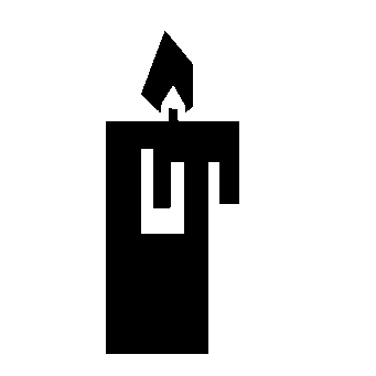 Brutalist Candle Flame Logo